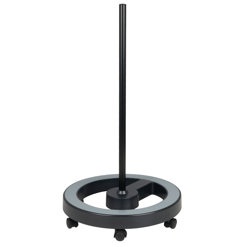 Schwarzes Lampen-Stativ rollbar – Elegante Salonleuchte