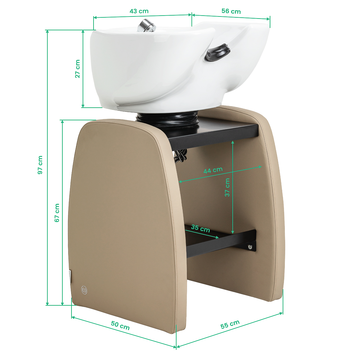 Omega Friseurwaschbecken Aqualina beige - kompakte Waschstation