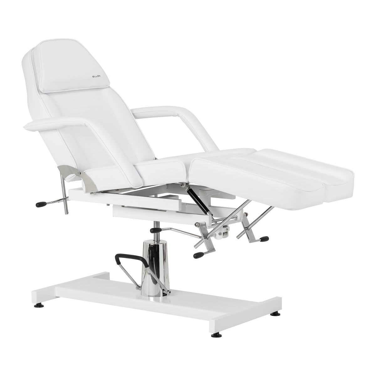 Sillon 210 Hydraulische Kosmetikliege Pediküre weiß mit Schaukel