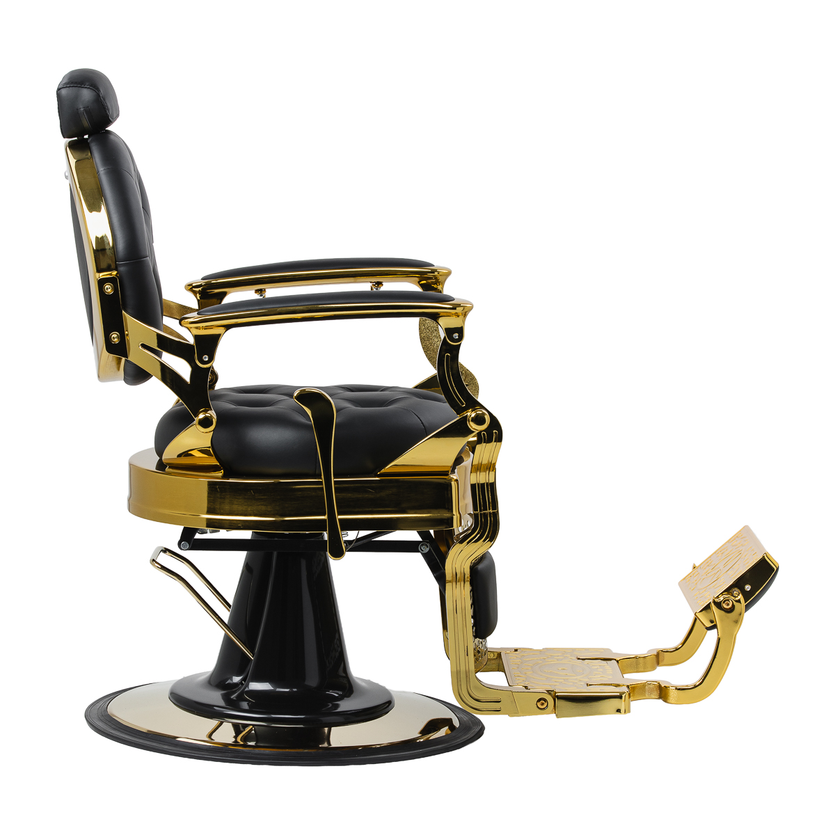Barberstuhl Gabbiano Niccolo Schwarz Gold – Hydraulik