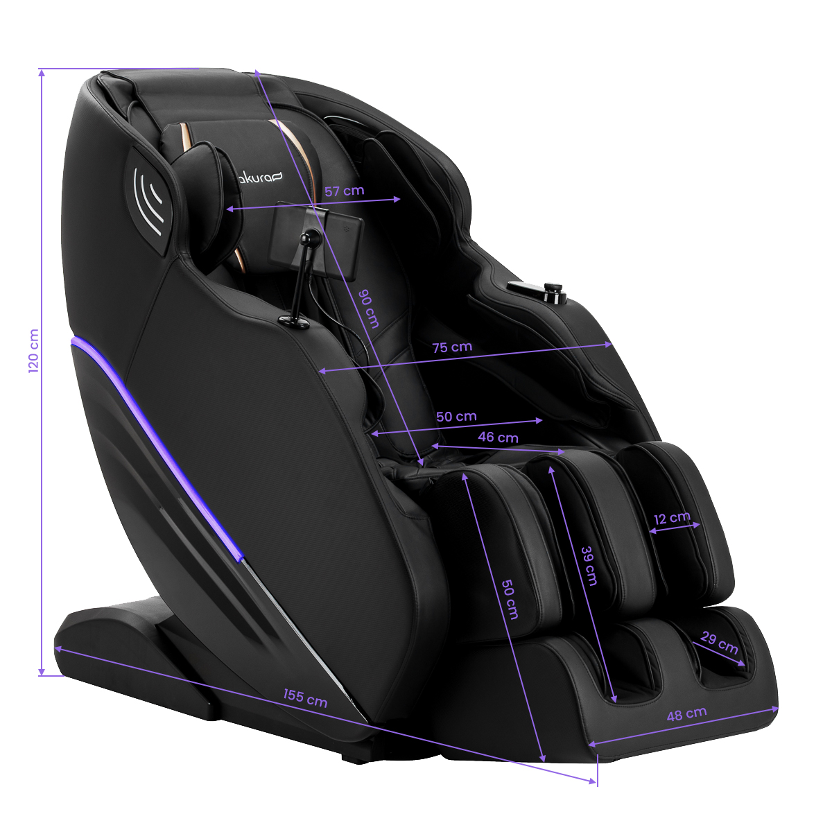 Sakura Massagesessel 809 3D schwarz – Professionelle Massage