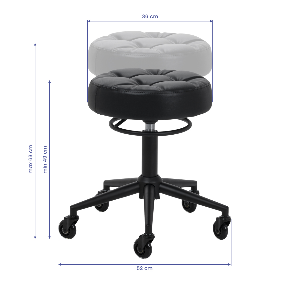 Friseurhocker D054 schwarz – Profi-Salonhocker