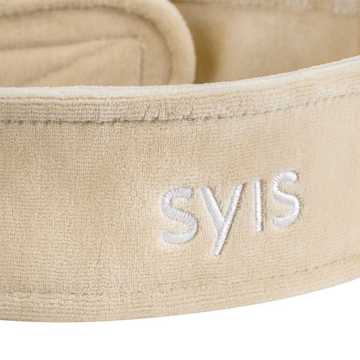 SYIS Kosmetikstirnband Velour Beige – Professionell