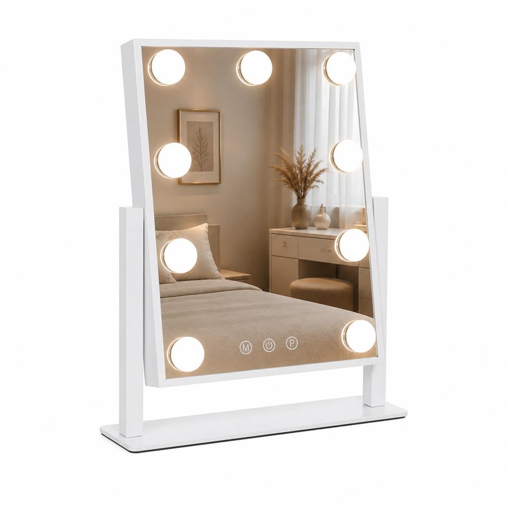 Hollywood LED Spiegel 29x36 cm mit Tischfuß