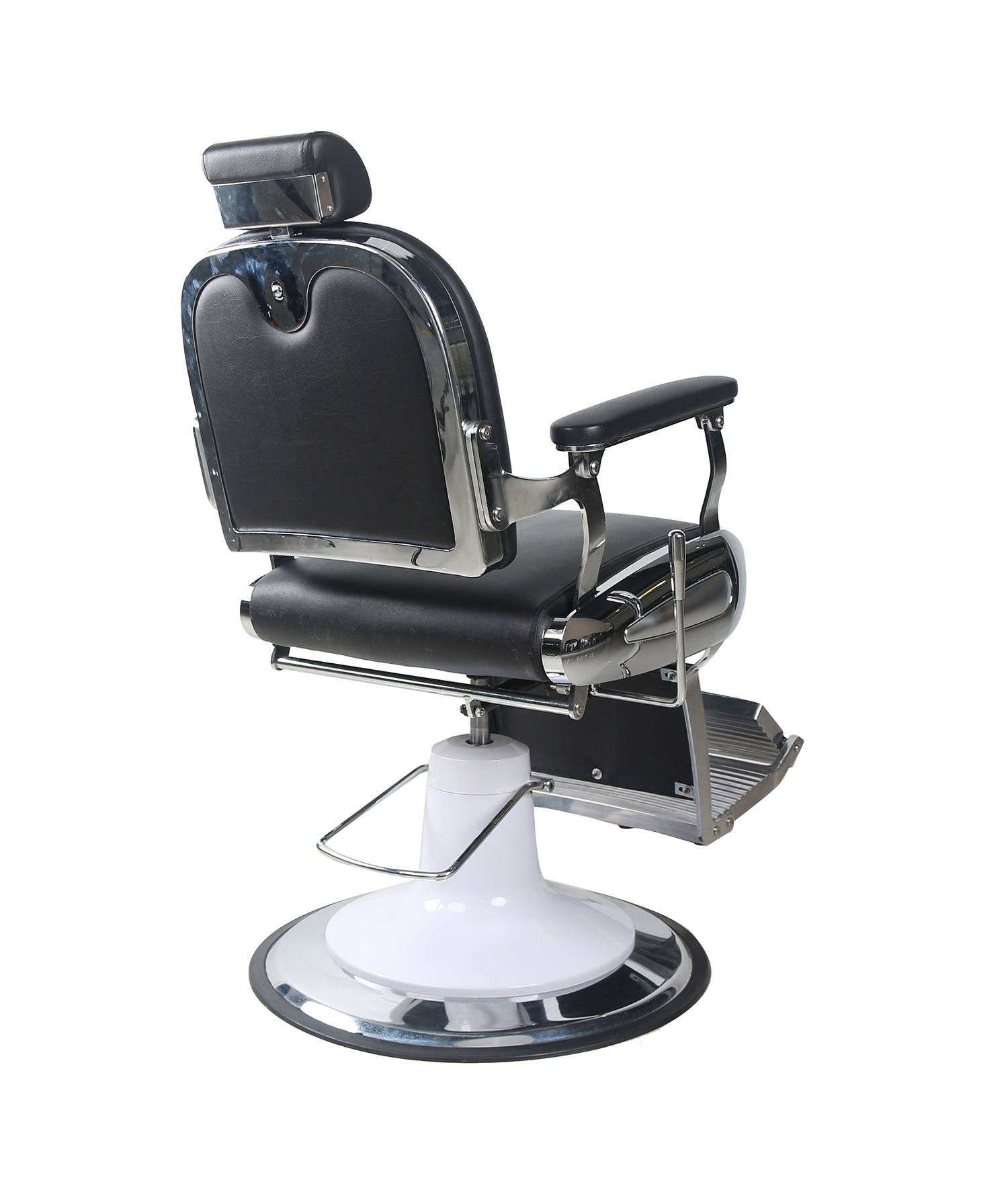 DETREU HERREN BEDIENUNGSSTUHL BARBER SHOP CUSTOM CHROME SCHWARZ