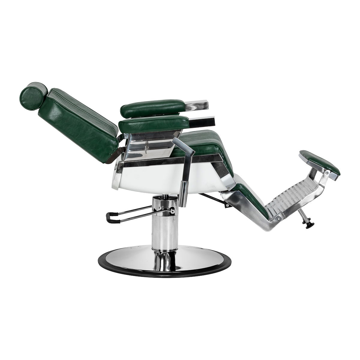 Gabbiano Friseurstuhl Royal X grün – Hydraulik & Motorrad-Style