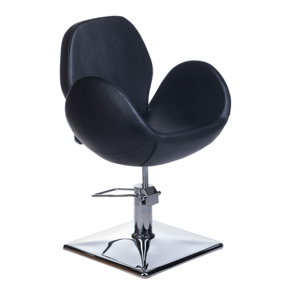 Schwarzer Friseurstuhl hydraulisch höhenverstellbar - Premium Salonstuhl