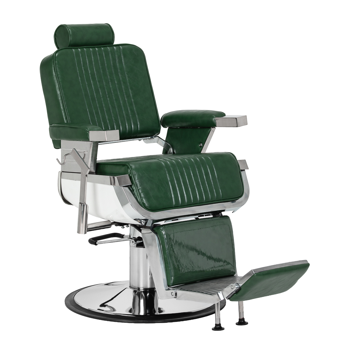 Gabbiano Friseurstuhl Royal X grün – Hydraulik & Motorrad-Style