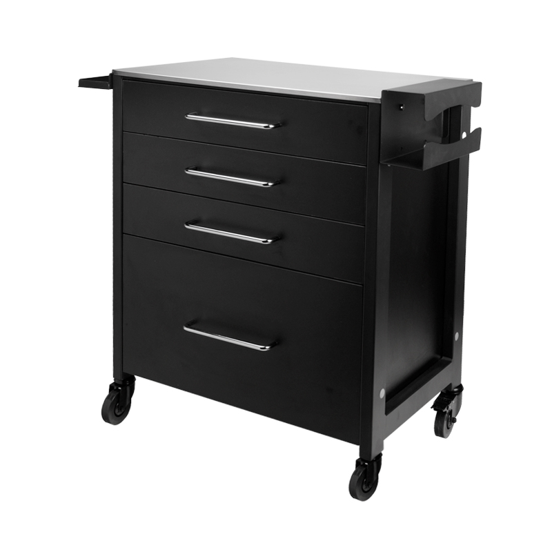 Tattoo Beistellwagen Pro Ink 702 schwarz – mit Aluminiumplatte