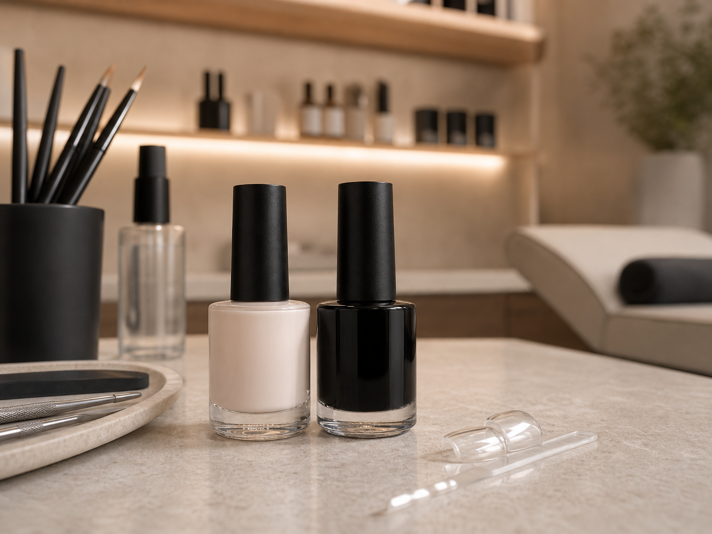 Basen und Top Coats für Maniküre im Nagelstudio