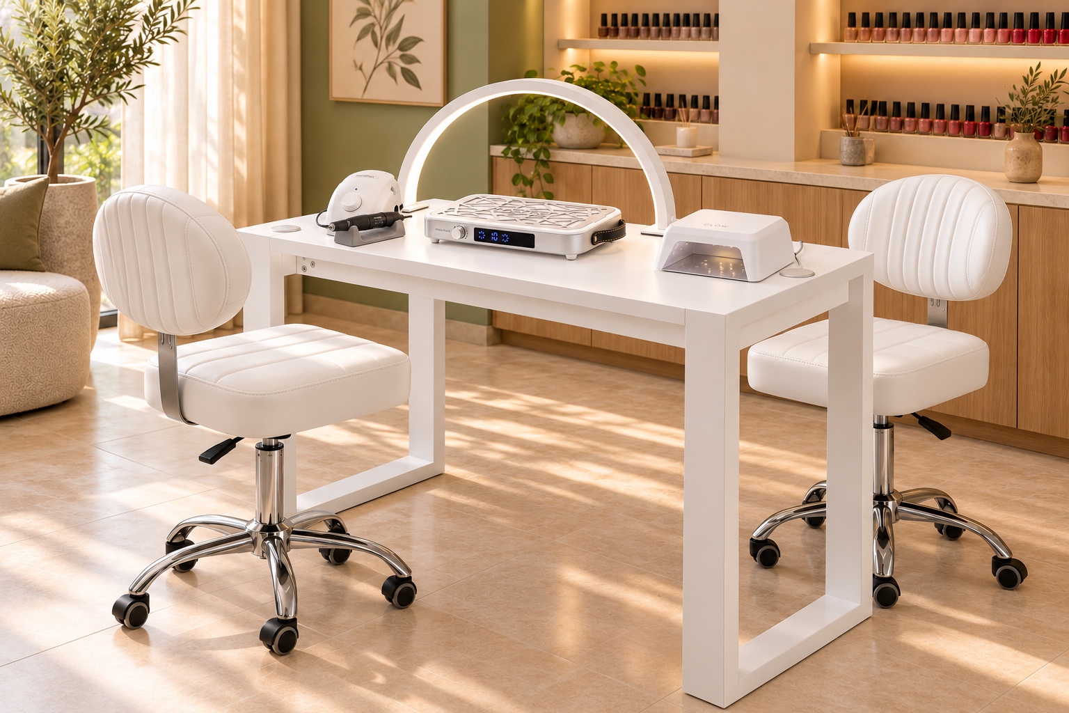 Nagelstudio mit Maniküreplatz G031 – Einrichtungsidee mit den im Set enthaltenen Produkten