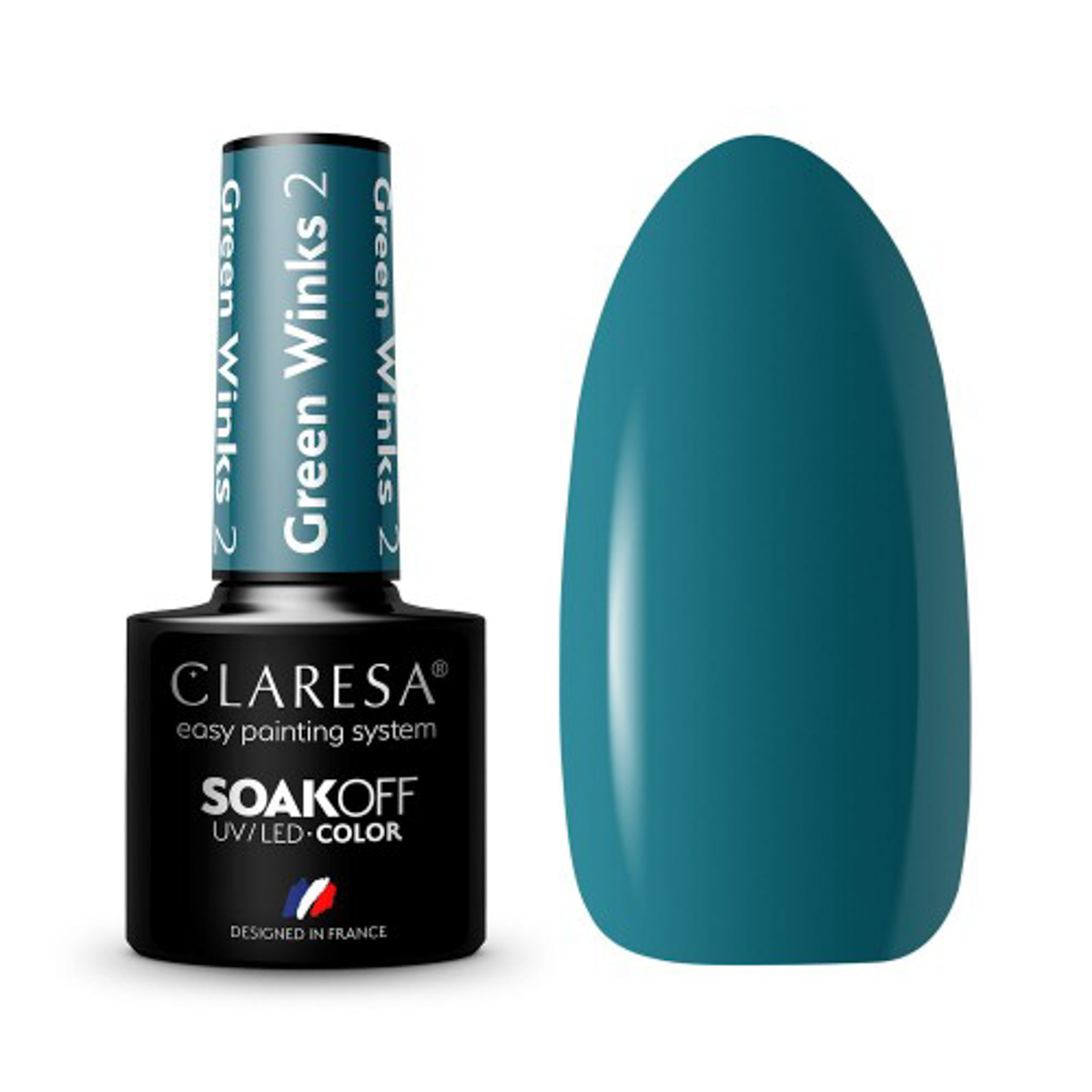CLARESA Hybridlack GREEN WINKS 2 5g Gel-Nagellack