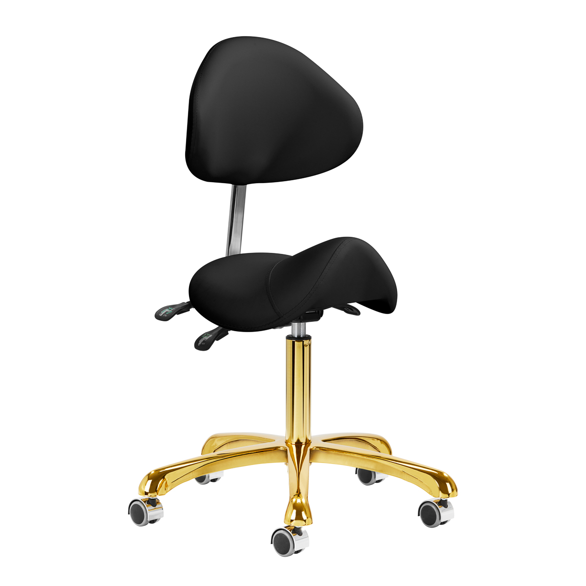 Giovanni Kosmetikhocker 1004 Gold Schwarz – Professioneller Friseurstuhl