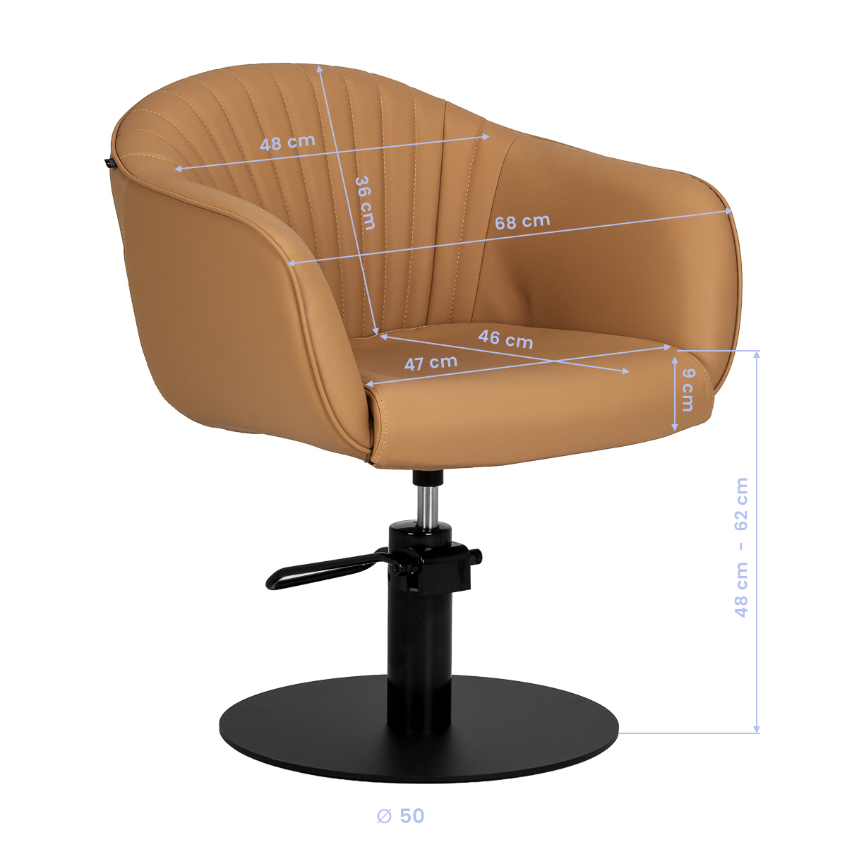 Friseurstuhl Gabbiano Copenhagen karamell – hydraulisch