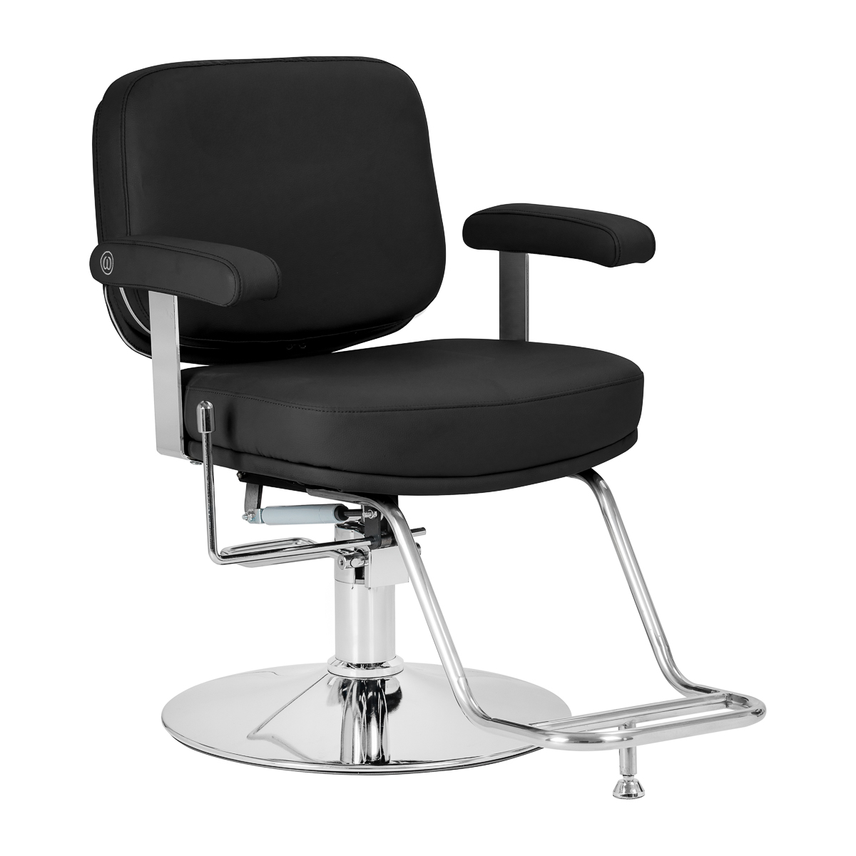 Omega Friseurstuhl Astra Plus schwarz - hydraulisch höhenverstellbar