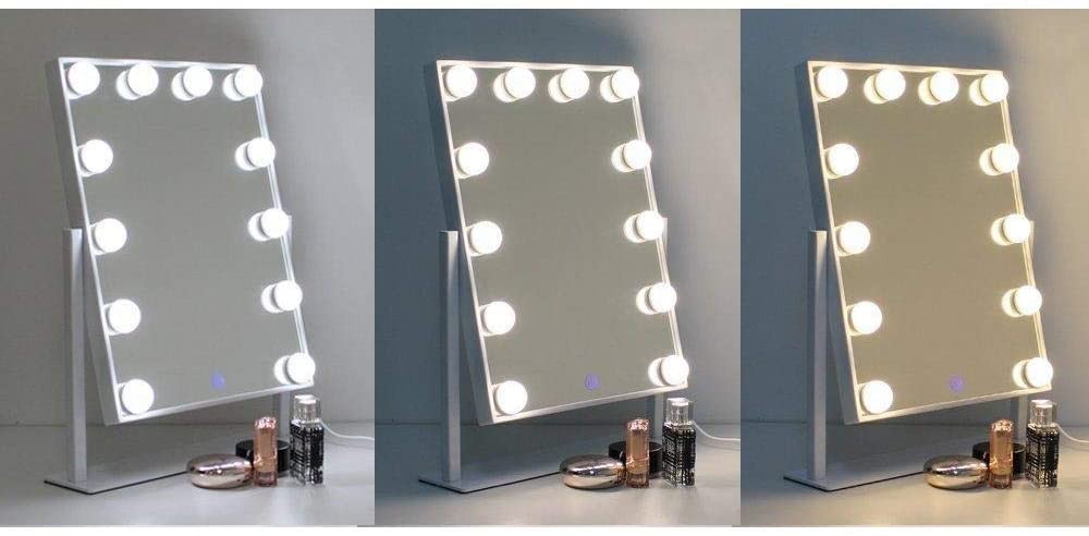 Beauty System Hollywood Spiegel LED Lampen und drei Lichtmodi 47x36cm
