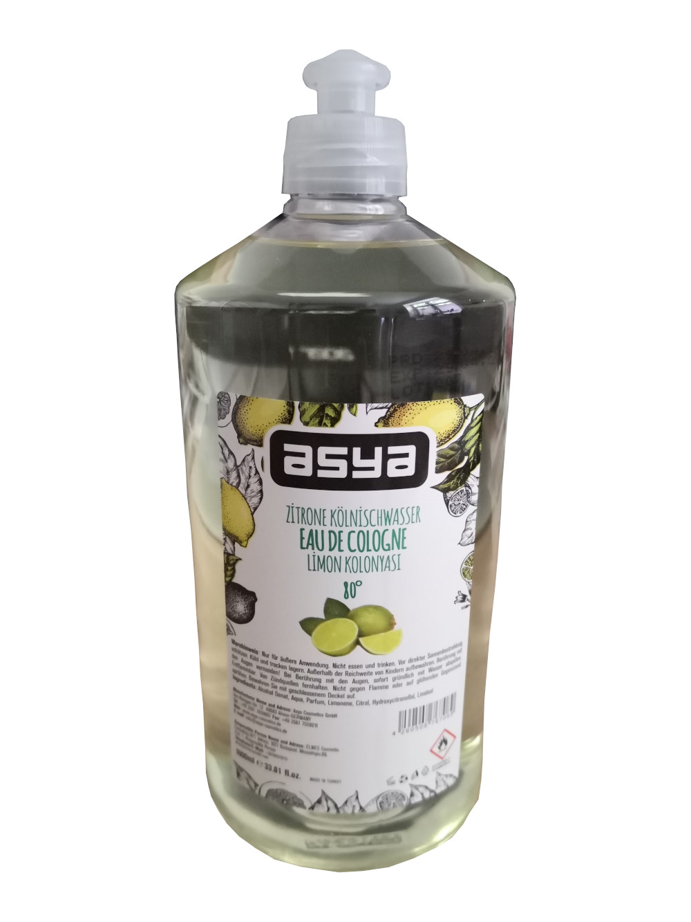 Asya Cologne Zitrone Kölnisch Wasser 1 Liter