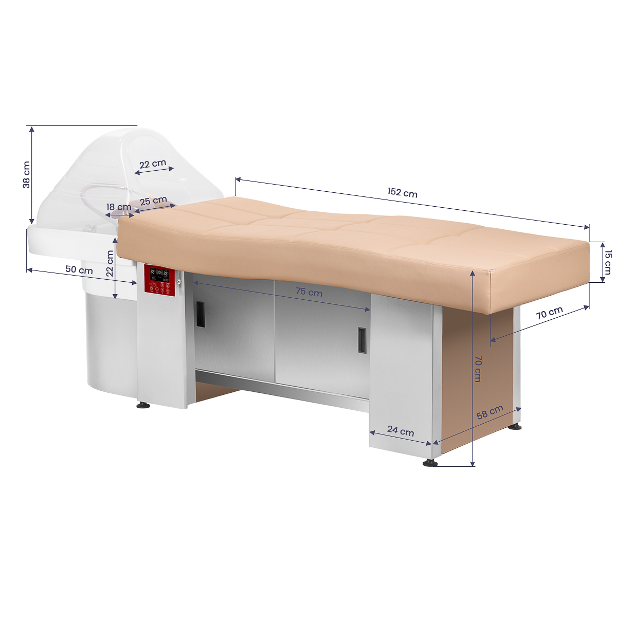 Gabbiano Friseurwaschbecken Liege Head Spa 017B beige – SPA