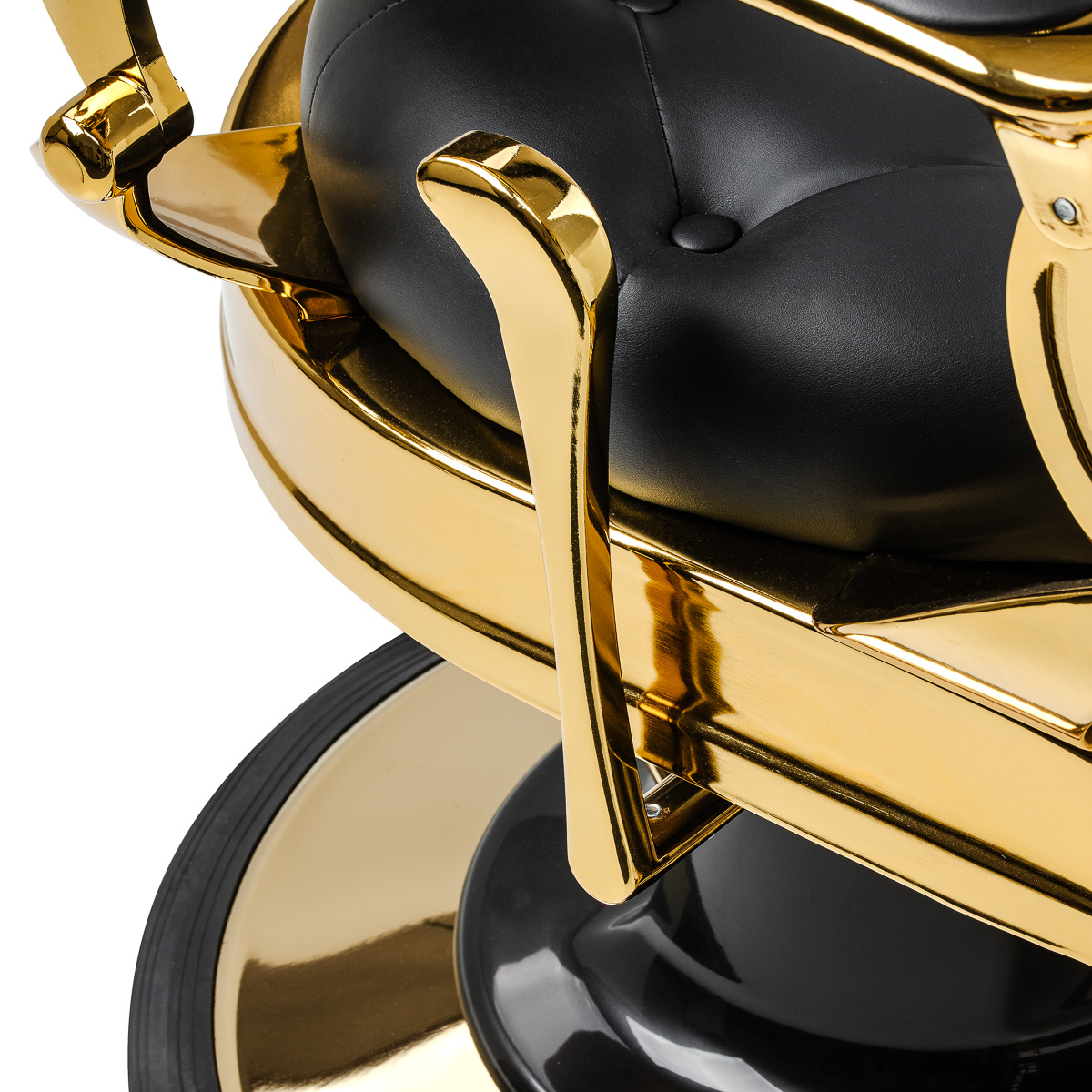 Barberstuhl Gabbiano Niccolo Schwarz Gold – Hydraulik