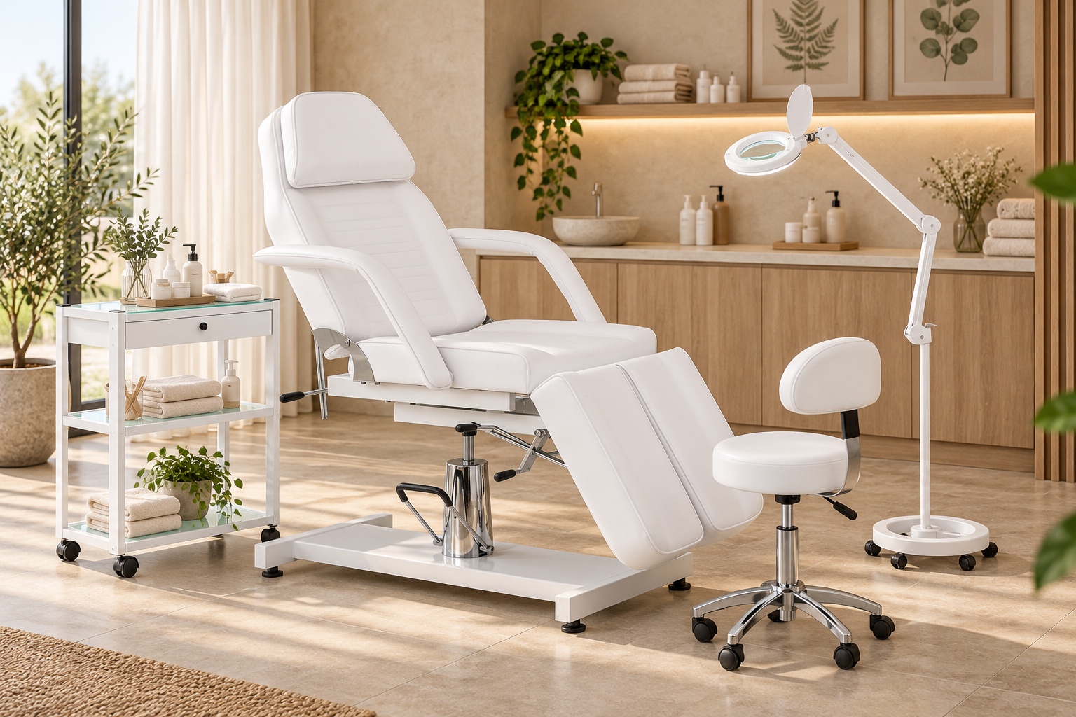 Pediküre-Einrichtungsset Sillon 210 – 4-teilig – Einrichtungsidee mit den enthaltenen Möbeln