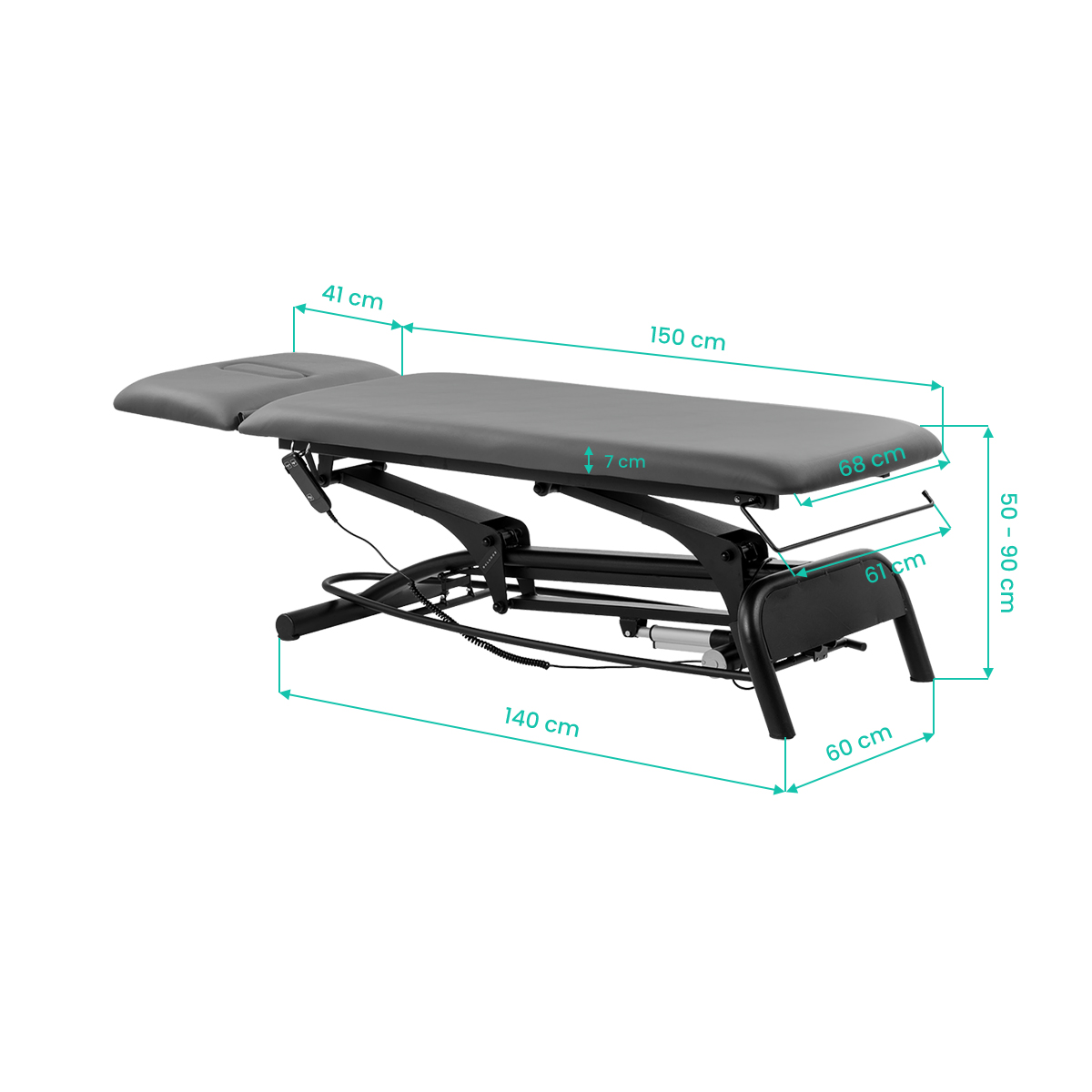 Elektrische Massageliege Balance Novus 4 grau – Physiotherapie