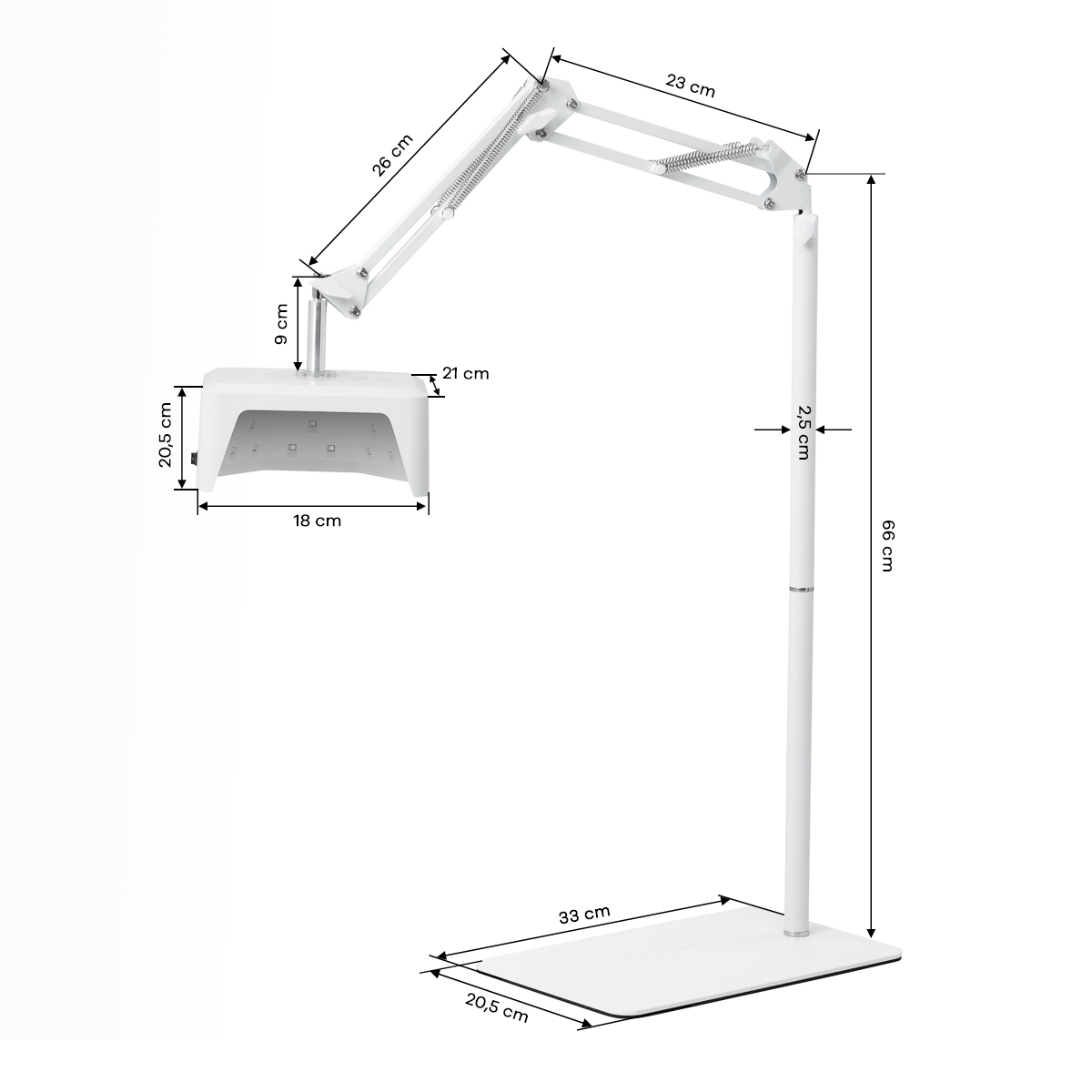 UV-LED-Lampe Glow 112 mit Stativ 48W Pediküre – Metallboden