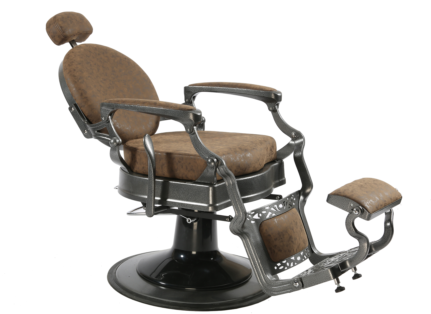 DETREU HERREN BEDIENUNGSSTUHL BARBER SHOP FRISEURSTUHL VINTAGE BRAUN