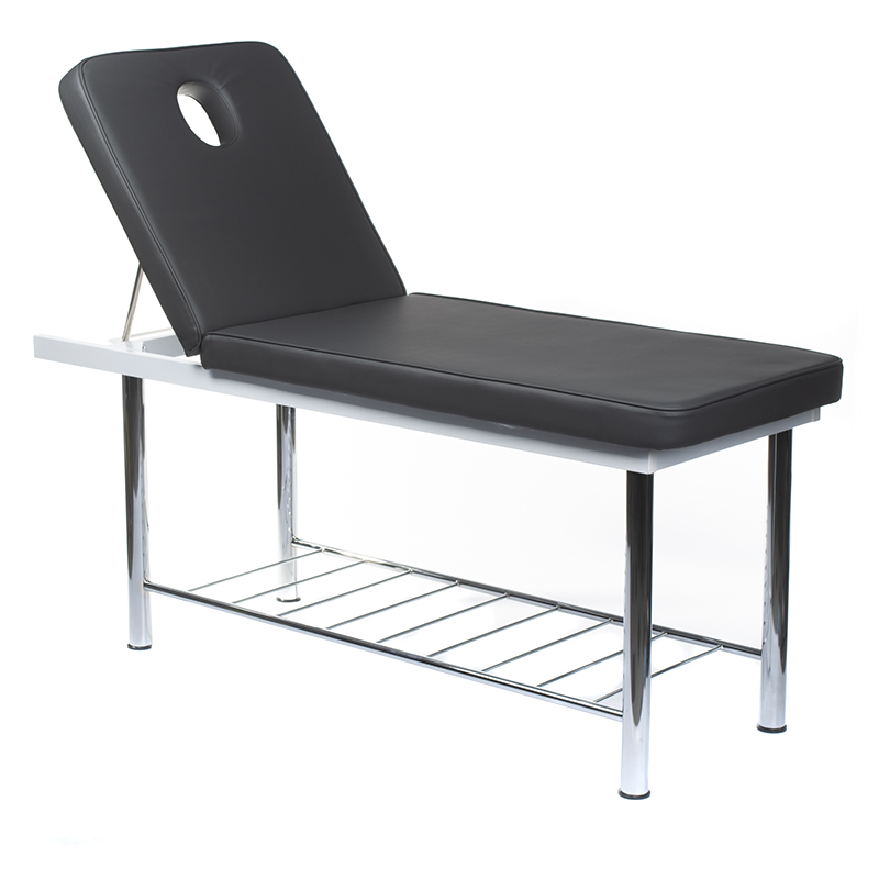 Profi Massageliege Grau 180cm - Stationäre Wellnessliege für Salon