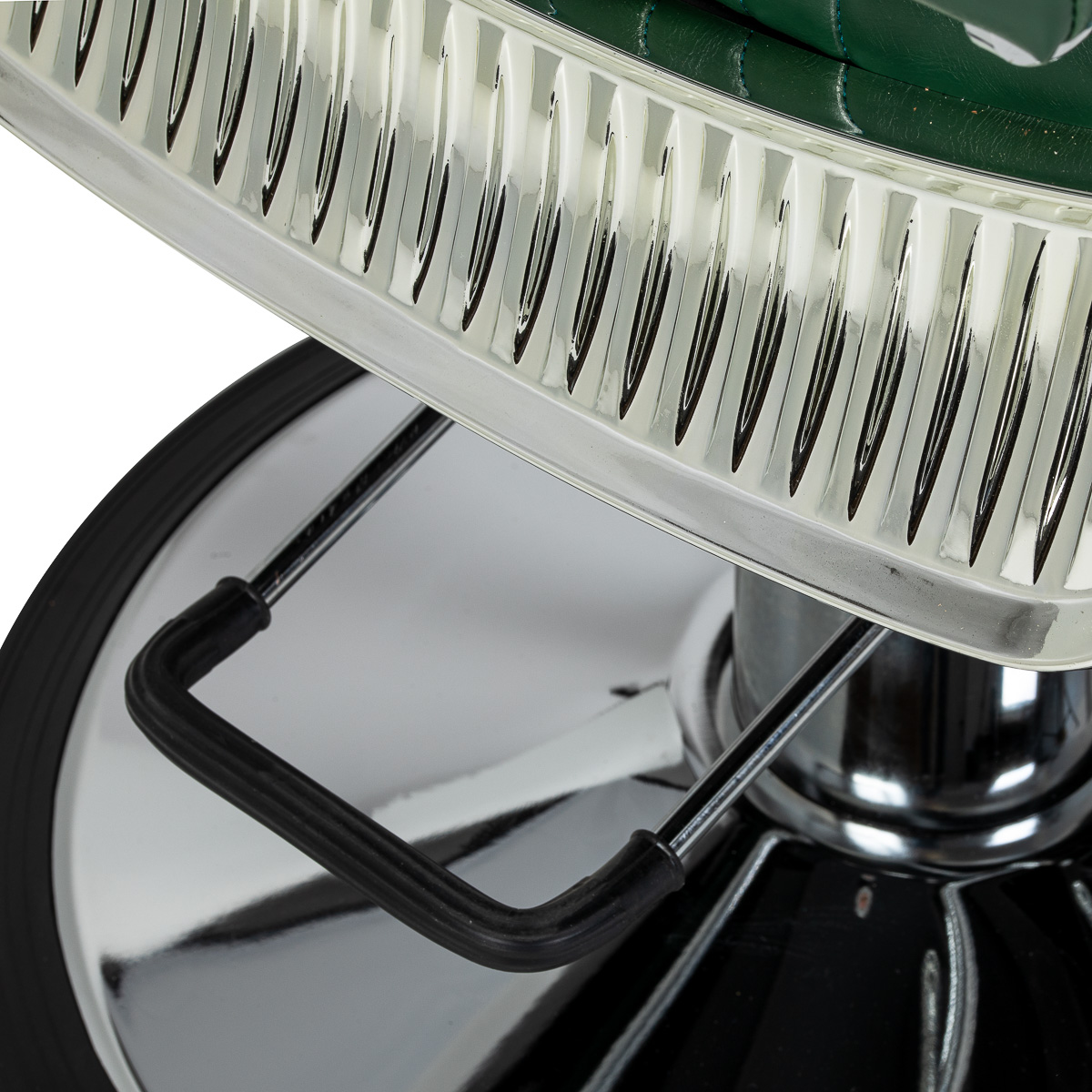 Gabbiano Friseurstuhl Royal X grün – Hydraulik & Motorrad-Style