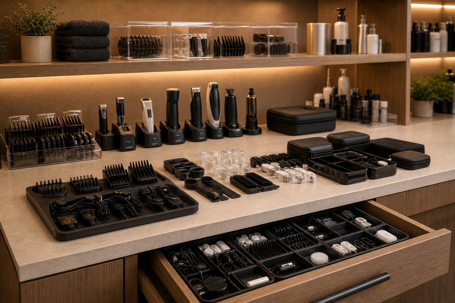 Zubehör und Organizer für Salon- und Beauty-Geräte