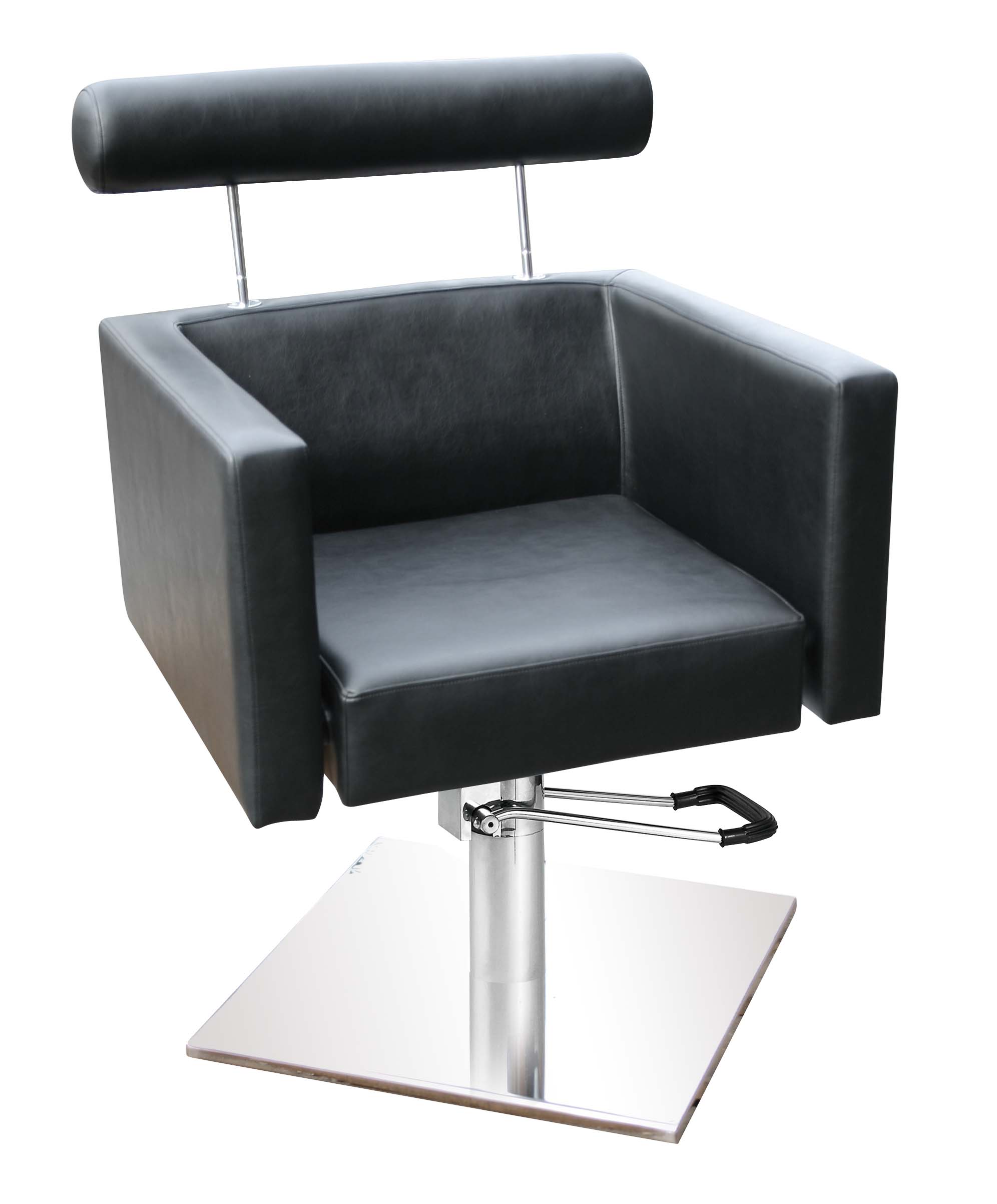 Friseurstuhl Barcelona schwarz mit hydraulischer Pumpe
