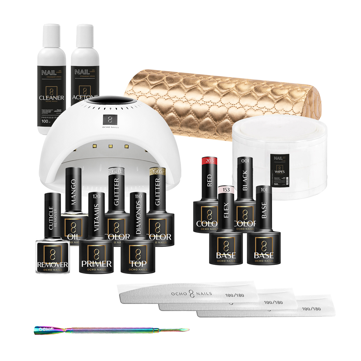 Hybrid-Starterkit 3 Nagelset mit UV LED Lampe 84W