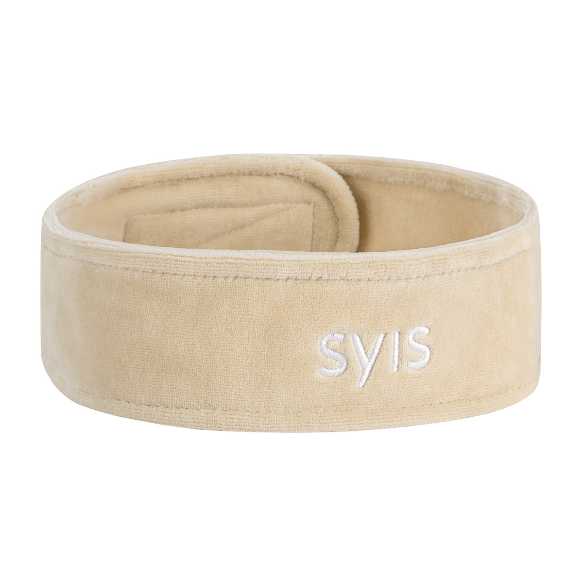 SYIS Kosmetikstirnband Velour Beige – Professionell