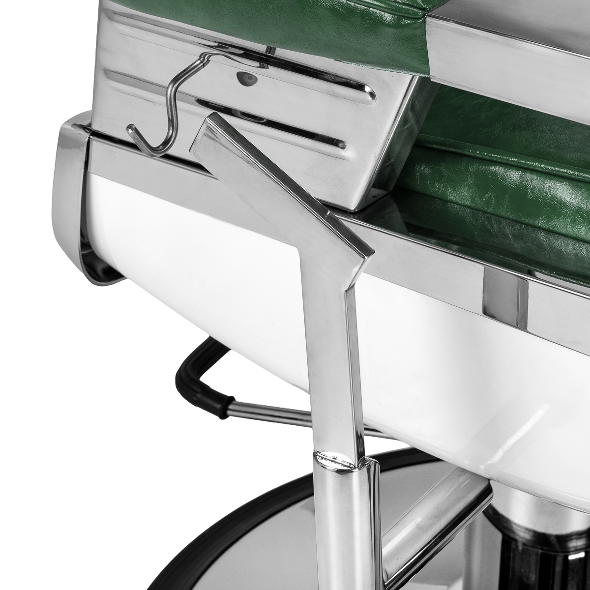 Gabbiano Friseurstuhl Royal X grün – Hydraulik & Motorrad-Style