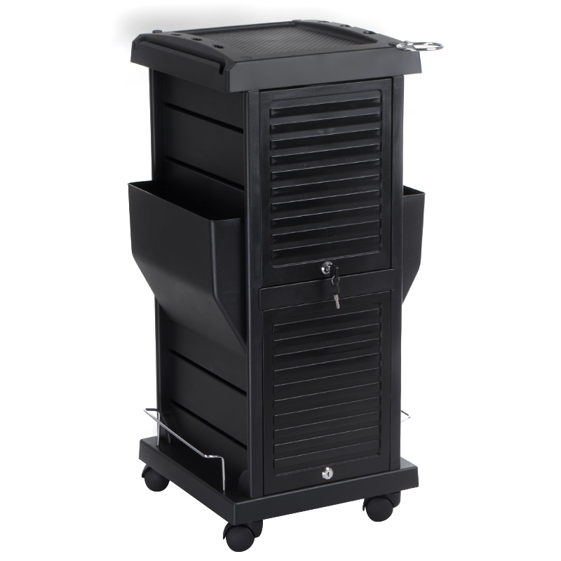 Salon-Professional Friseur Beistellwagen mit 4 Fächern schwarz