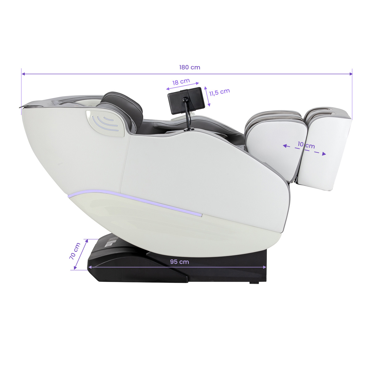 Sakura Massagesessel 809 3D weiß-grau – Profi-Entspannung