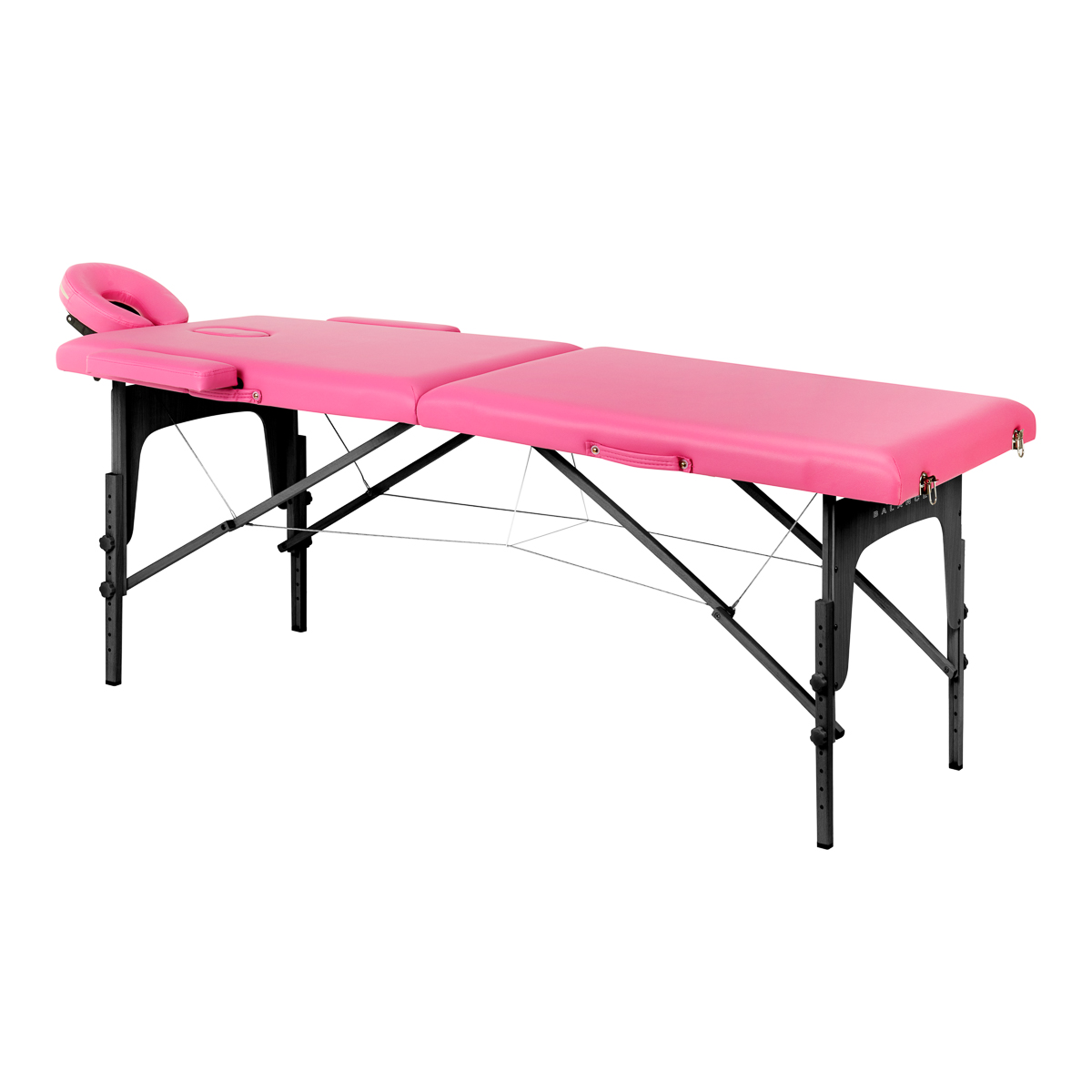 BALANCE Klappbare Massageliege Holz 2 Segmente rosa schwarz