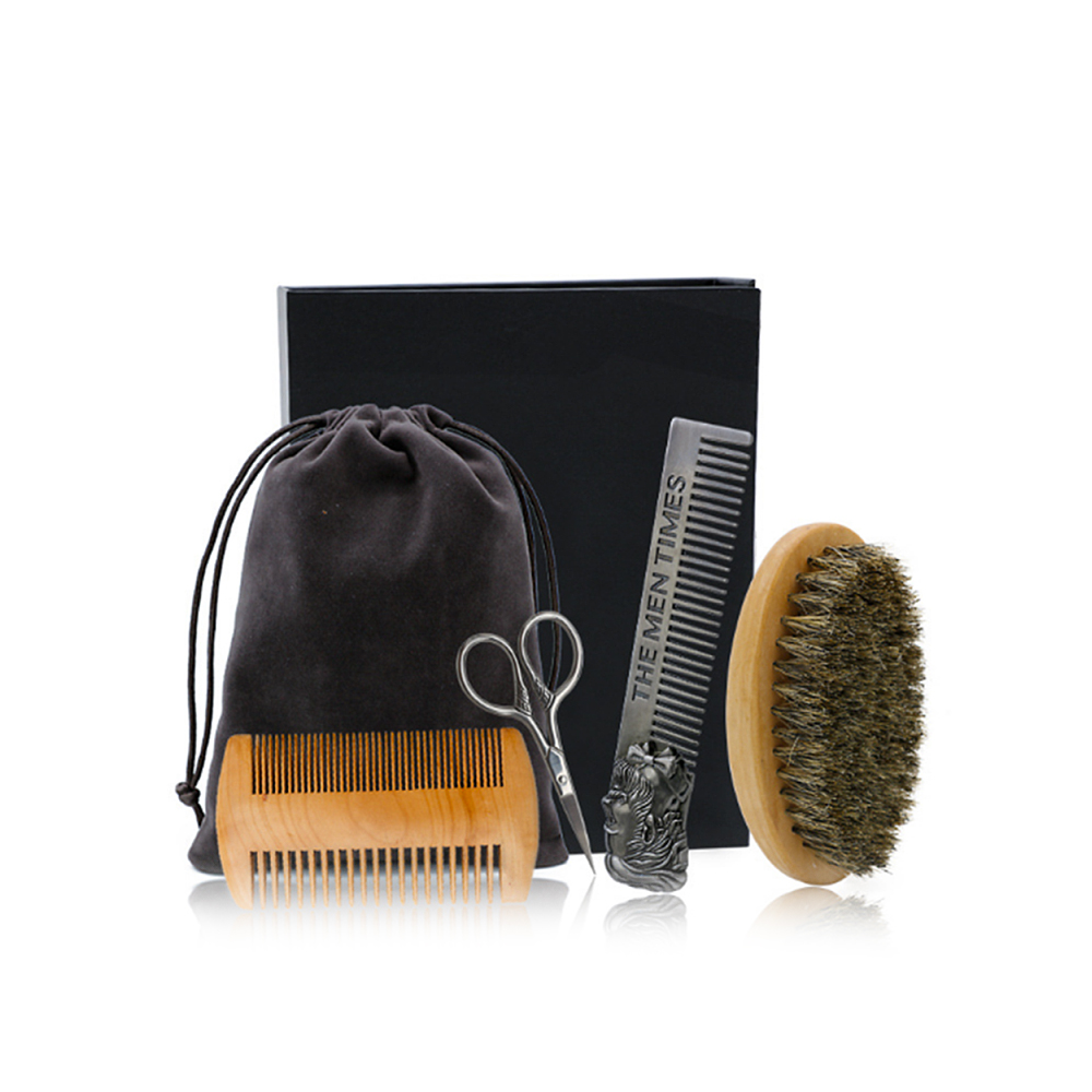 detreu-beard-brush-set Detreu Beard Brush 4er Set im Textil Beutel
