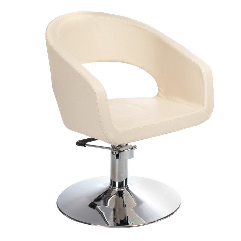 Friseurstuhl Creme - Hydraulischer Salonstuhl für professionelle Friseure - Bild 1