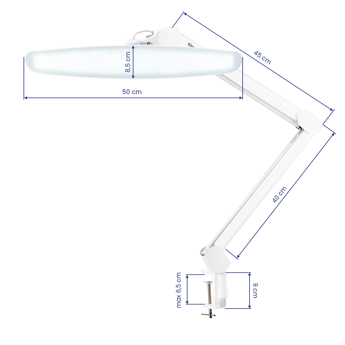 LED-Werkstattlampe Elegante weiß – Profi-Behandlungsleuchte