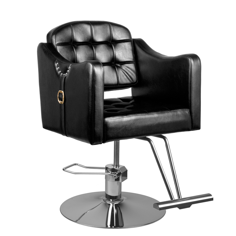 Hair System Friseurstuhl 0-90° Grad - Premium Friseursessel in Schwarz