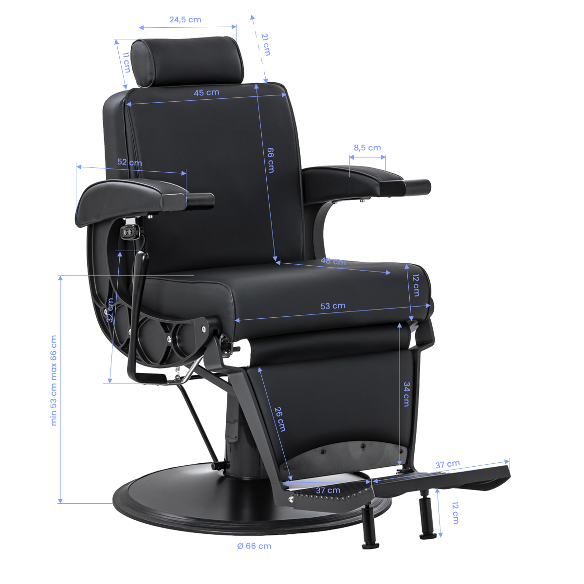 Barberstuhl mit Massagefunktion Continental schwarz