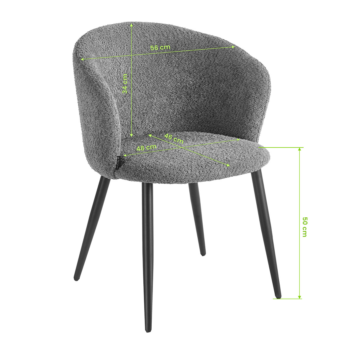 4Rico Verso Salon-Stuhl grau – Ergonomisch mit Armlehnen