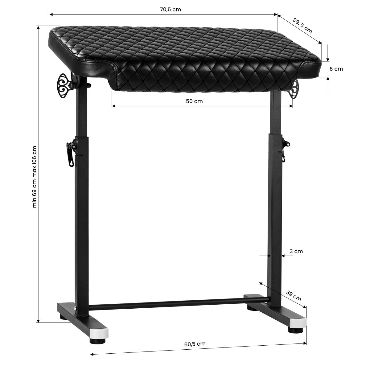 Pro Ink Tattoo Armlehne 718 Schwarz – Steppung