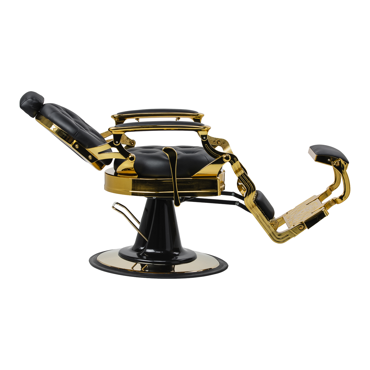Barberstuhl Gabbiano Niccolo Schwarz Gold – Hydraulik