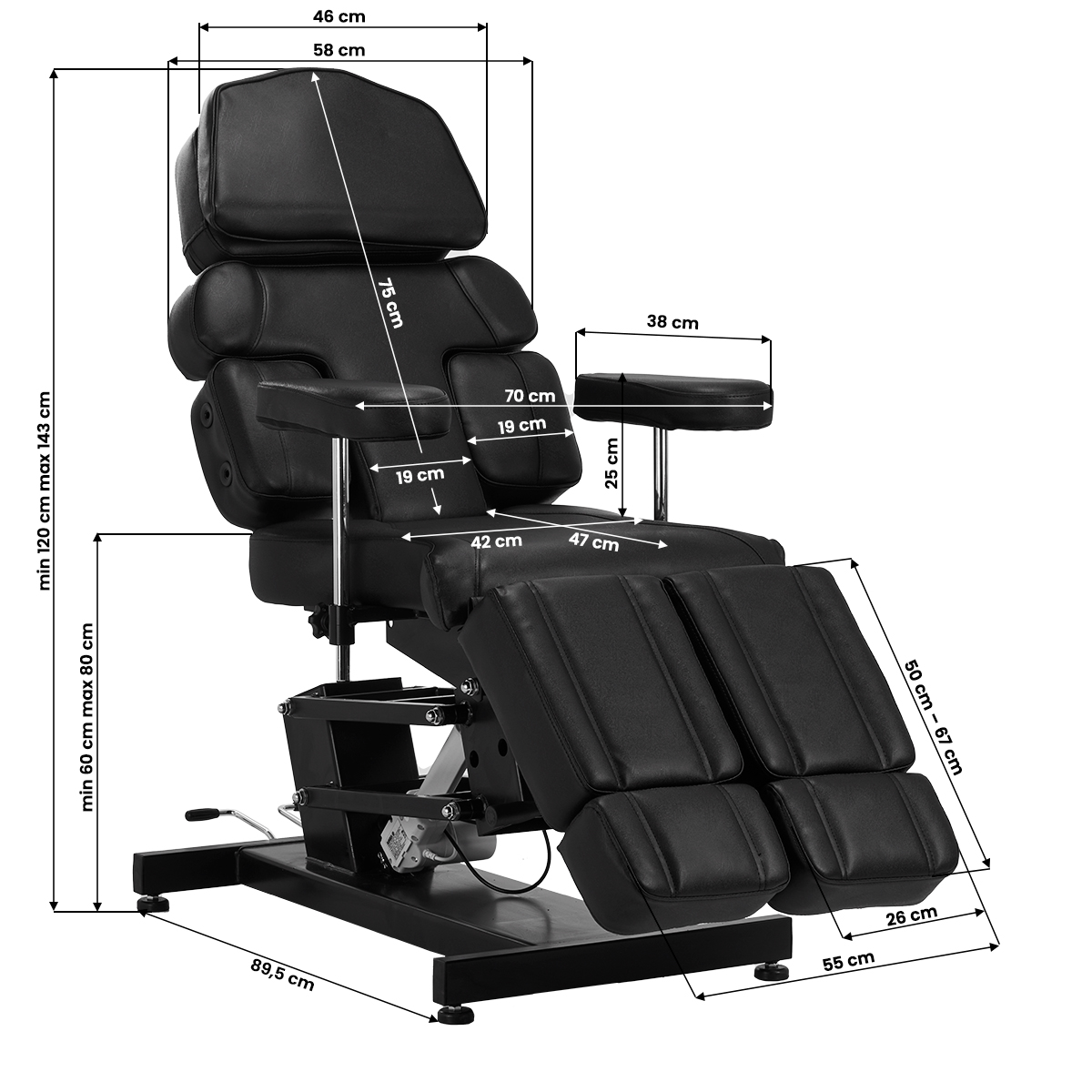 Pro Ink Tattoo Stuhl 3710 elektrisch - ergonomisch & vielseitig