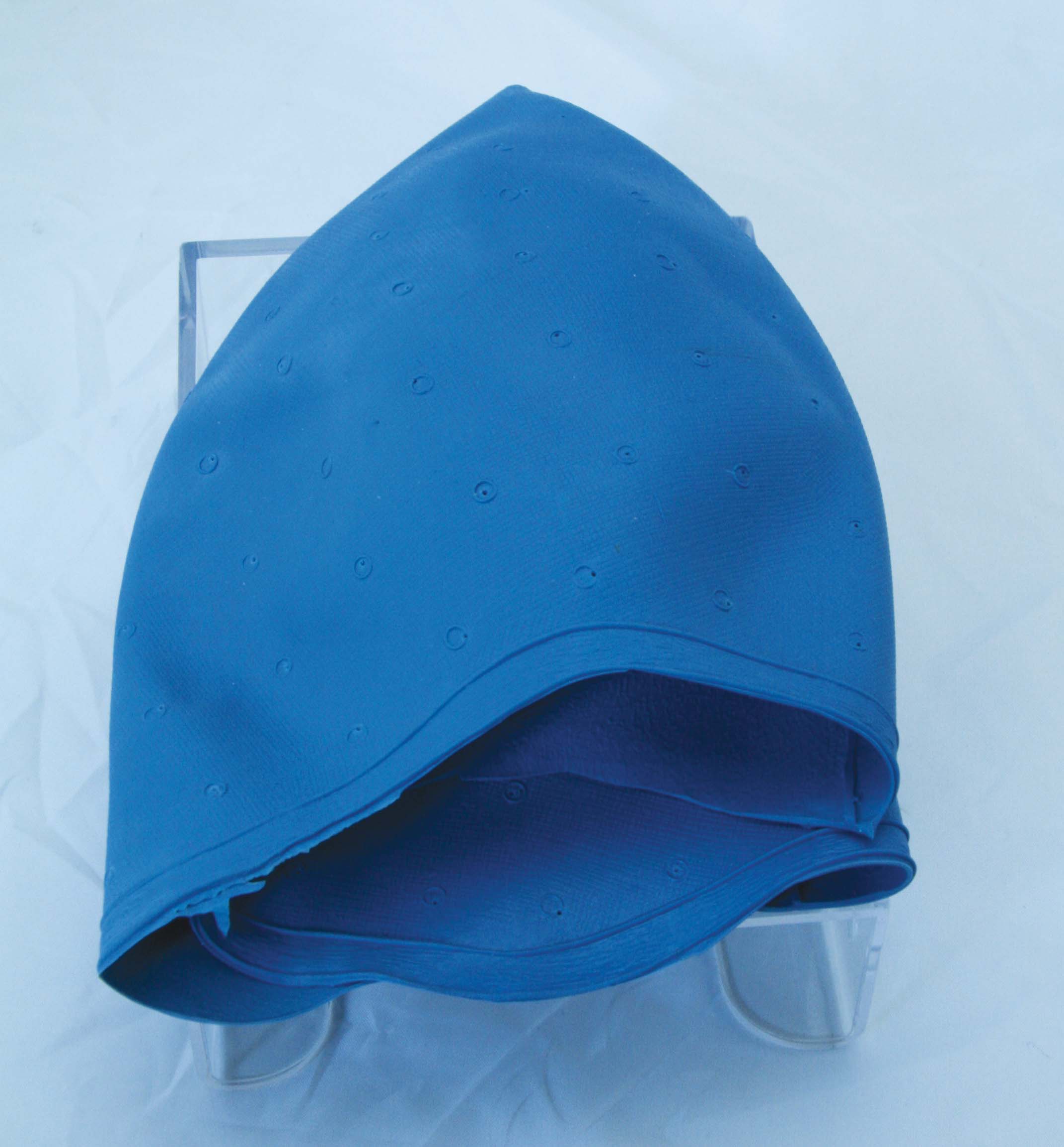 Straehnenhaube Straehnenh Lochstanzung Blau Salon