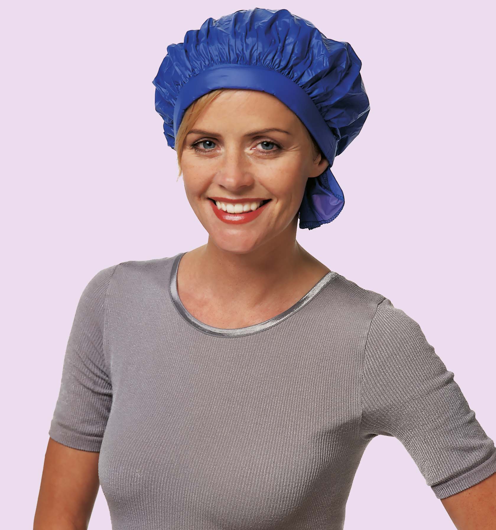 Kaltwellhaube Haube Waterproof Blau Mittelblau Friseur