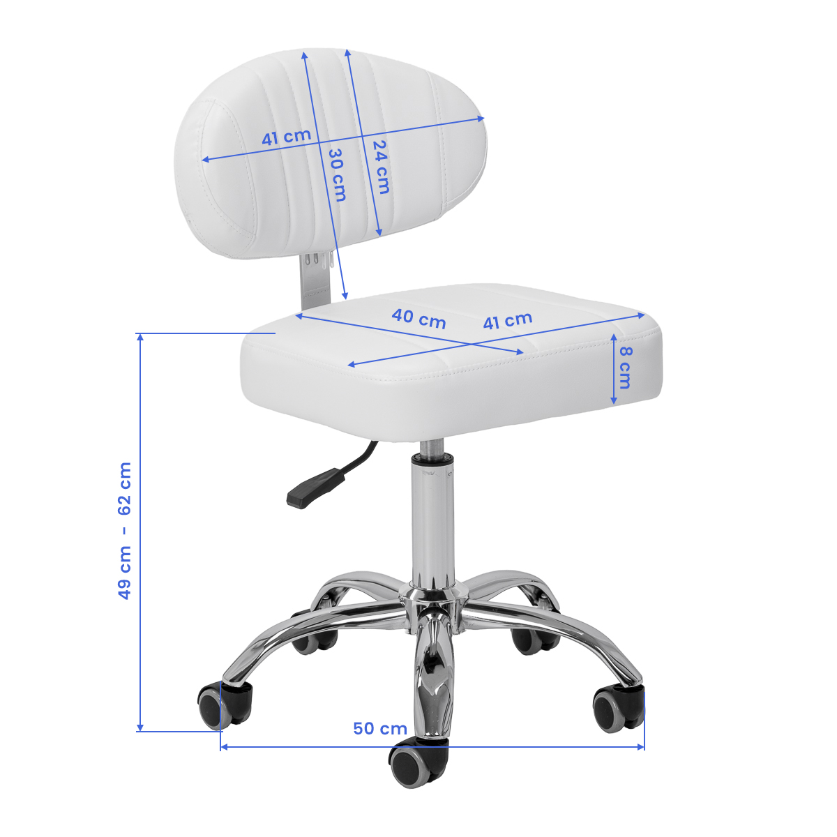 Kosmetikhocker Giovanni Y08 weiss – ergonomisch