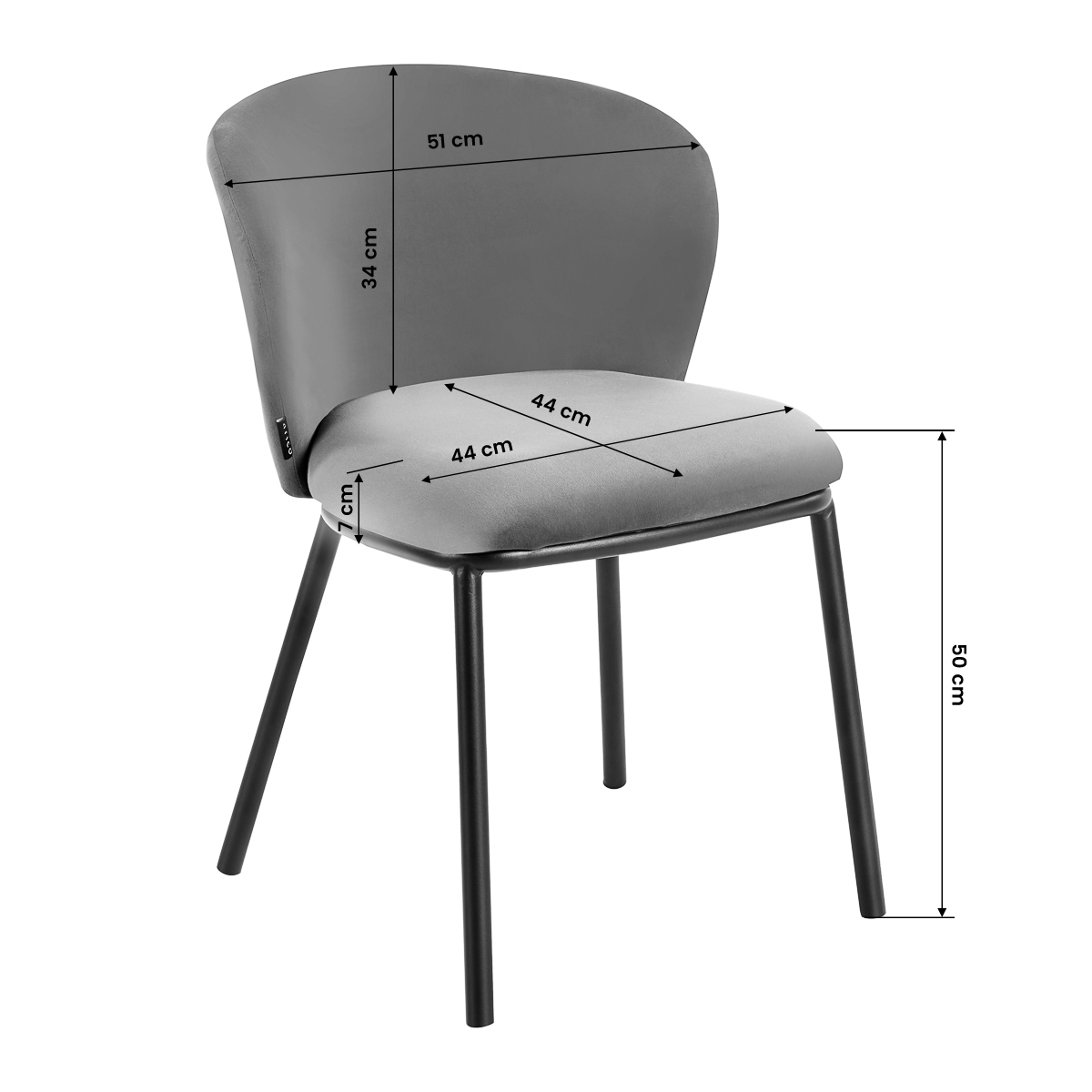 4Rico Stuhl Linea grau - Moderner Salonstuhl mit Eleganz